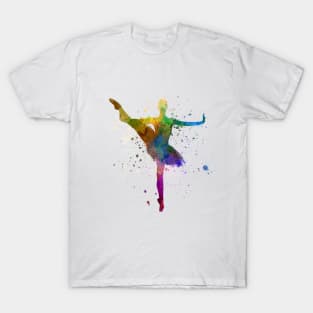 Classical ballet girl in watercolor T-Shirt